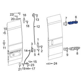 68195668ad Ram Oe Rear Left Upper Outer Door Hinge