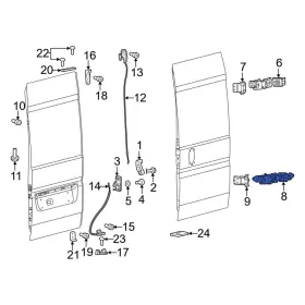 68195669ad Ram Oe For Promaster 1500 14-25 Rear Right Lower Outer Door Hinge