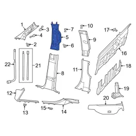 6nh42hl1ac Ram Oe For 2500 2019-2022 Right Lower Door Pillar Post Trim Set