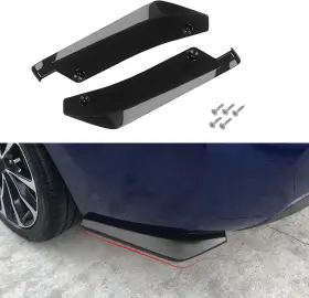 Qph-g-0247 Rebvugr 2pcs Universal Rear Bumper Lip Splitter Canards Black