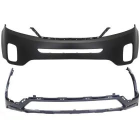 14456123 Replacement New Set Of 2 Bumper Covers Fascias Front Upper For Kia Sorento 2014-2015 Pair