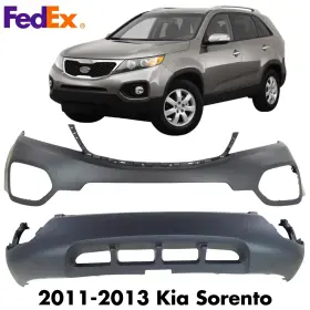 14488039 Replacement New Bumper Covers Fascias Set Of 2 Front Upper For Kia Sorento 2011-2013 Pair