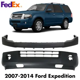 14618822 Replacement New Set Of 2 Front Bumper Covers Fascias For 2007-2014 Ford Expedition