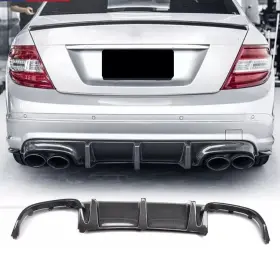 Revo Premium Quality 569801397728 08-11 Benz W204 C300 C250 C63 Real Carbon Fiber Rear Bumper Diffuser Lip