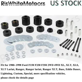 Bus018-bk-d Riswhitemeteors Polyurethane Body Cab Mount Bushing Kit For 1980-98 Ford F150 F250 F350 2wd 4wd