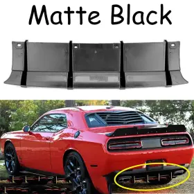 Dyl8512885 Romanparts Rear Bumper Lip Diffuser Shark Fits For 2015-2022 Dodge Challenger Matte Black