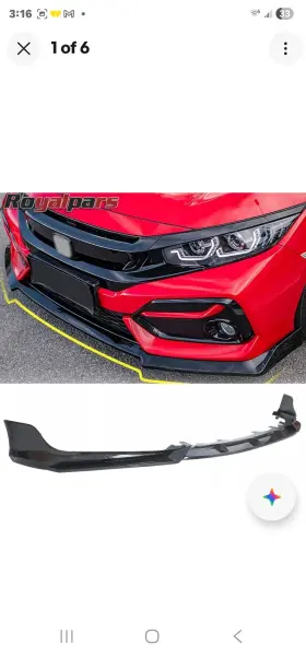 At-qc-2a-1h Royalpars Front Bumper Lip Spoiler Carbon Fiber Style Fits 2018 2021 Honda Accord