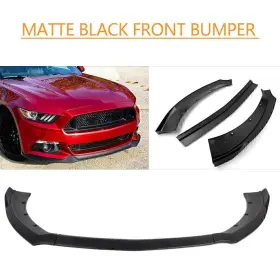 Runx 550755813696 Front Bumper Lip Chin Spoiler Wing Body Kit For Ford Mustang 15-17 Matte Black