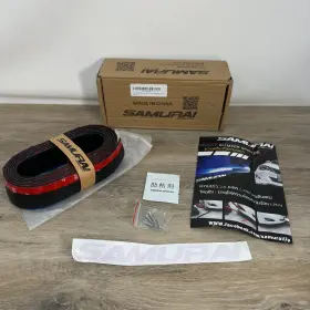 Lip-2t-blue Samurai/ezauto Universal Rubber Front Bumper Lip Blue/black Splitter Chin Spoiler Body Kit Trim
