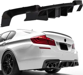 520d Sauto Gloss Black Rear Bumper Lip Diffuser For Bmw F10 5 Series 535i M Sport 2011-16