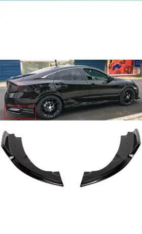 167211-5336-1046433381 Scitoo Glossy Black Left Right Rear Bumper Canard Splitter Diffuser Valence Lip