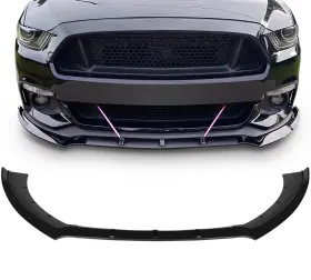 Sci061603191501s Scitoo 3pcs Fits Mustang 2015-2017 Glossy Black Front Bumper Lip Cover Trim