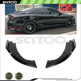 Sci1672110412s01 Scitoo Rear Bumper Lip Diffuser Splitter Glossy Black For Honda Civic 16-20 Sedan 2pcs