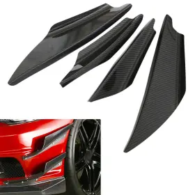 6164c Sdcsdfrg12 4x Black Carbon Fiber Sport Front Bumper Diffuser Lip Splitter Fins Universal