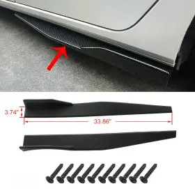 Ot00348 Silverautopart Universal Black Side Skirt Rocker Splitters Winglet Diffuser Wings 34 Inch X 3.7