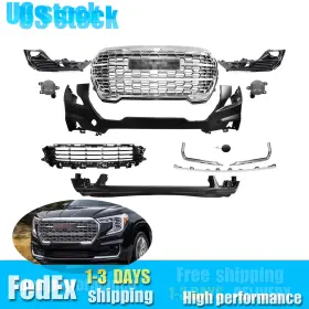 Lsot002013a Silverautoparts B C D Full Front Bumper Cover Grille Fog Light Bezel For 2022-2024 Gmc Terrain Denali