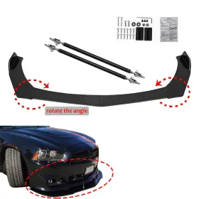 250703-2 Soylin Front Bumper Lip Spoiler Splitter Strut Rods For Dodge Challenger Srt Rt Sxt