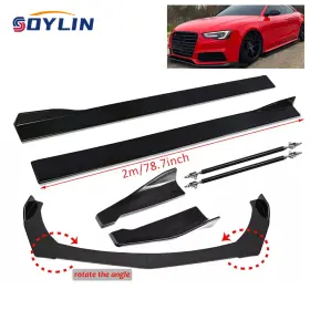 250808-11 Soylin Front Bumper Lip Splitter Side Skirt Strut Rods For Audi A3 A4 A5 A6 S3 S4