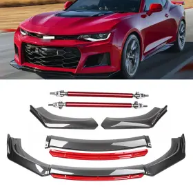 250921-2 Soylin Front Bumper Lip Splitter Spoiler Strut Rod Kit For Chevrolet Camaro Lt Ss Rs