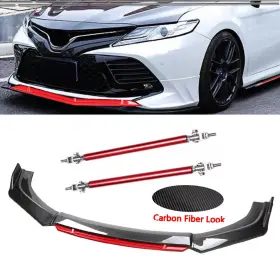 250921-3 Soylin Carbon Front Bumper Lip Splitter Spoiler Strut Rod Body Kit For Toyota Camry