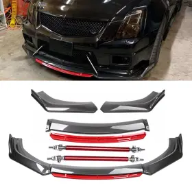 260103-1 Soylin Carbon Front Bumper Lip Splitter Spoiler Strut Rod Kit For Cadillac Ct4 Ct5 Cts