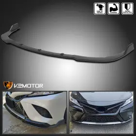 Lpf-cam18bk-ak Spec-d Tuning 18 Fits 2018-2020 Toyota Camry Se/xle Black Front Bumper Lip Spoiler Splitter 3pc