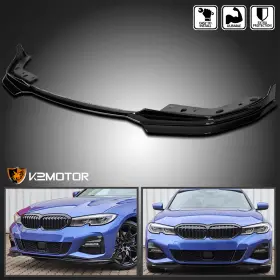 Lpf-g2019gb-mp-bn Spec-d Tuning 19 Fits 2019-2020 Bmw 3-series G20 M Sport Glossy Black Bumper Lip Spoiler Splitter