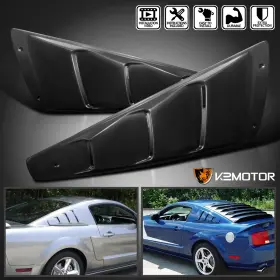 Wlur-cmr10bk-ly Spec-d Tuning 05 Fits 2005-2014 Ford Mustang 1/4 Quarter Side Window Louver Scoop Covers Black