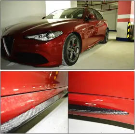 Sp-lxcl1600 Speed-motoring Real Carbon Fiber Side Skirts Extension Lip Spoiler For Alfa Romeo Giulia 2015up