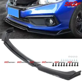 Fbl-1rd-u-3pc-cf4 Sr2 Motor Universal Carbon Look Style Abs Front Bumper Lip Chin Spoiler Splitter Body Kit