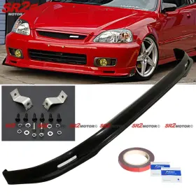 Pu-99fm Sr2 Motor For 99-00 Honda Civic Ek Mug-en Style Front Bumper Pu Lip Splitter Spoiler