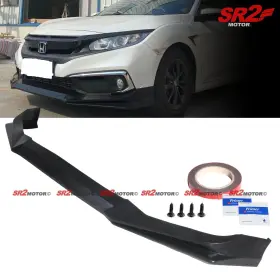 Pu-cv19-wild Sr2 Motor For 19-21 Honda Civic Coupe Sedan Front Body Bumper Pu Lip Splitter Kit Spoiler