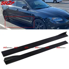 Sk-86bk Sr2 Motor 86 Inch X 4 Universal Black Side Skirt Rocker Splitters Extension Lip Abs Difuser