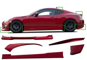 Kb21022f Stillen For Scion Fr-s 7-piece Complete Body Kit Unpainted 13-15