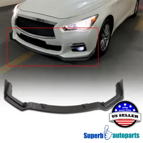Superbautoparts 841808182112 Fits 2014-2017 Infiniti Q50 Sport Front Bumper Lip Lower Spolier Splitter 14-17