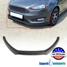Superbautoparts 841808182150 Fits 2015-2018 Ford Focus Front Bumper Lip Lower Spolier Splitter 3pc Set Black