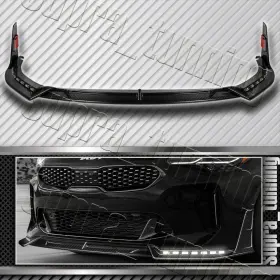 2-pu-213-led-r-rcf Supra Tunning Carbon Fiber Front Bumper Lip Led Sequential Light For 18-23 Kia Stinger Gt-line