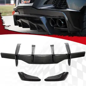 C1654v01 Suvauto Real Carbon Fiber Rear Bumper Diffuser With Splitters For Corvette C8 Stingray 20