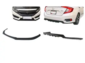 Rdf-hdc16df Tc Sportline 2016-2017 Honda Civic 4dr Seda 10th Gen Fc Chassis Type-v Front And Rear Lip Combo