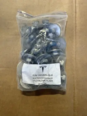 1101805-00-b Tesla 25 Pack / Bolt&washer M8x28 Stl 109 Znni Tc Adh Model 3 Part#1101805-00-b