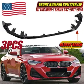 Tinasdream2017 At19057001 Gloss Black For 2022-2024 Bmw G42 230i M240i M Sport Front Bumper Splitter Lip