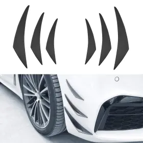 Tomall 791107096491 6pcs Universal Car Front Bumper Lip Splitter Black Exterior Soft Rubbe