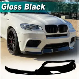 1212020140825-sd-lh Top-carbon-88 For Bmw X5m E70 X6m E71 E72 2010-2014 Gloss Black Front Bumper Lip Chin Spoiler