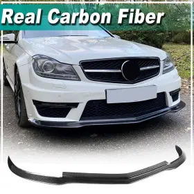Top-carbon-88 569807508012 Fit For Mercedes Benz W204 C63 2012-2014 Real Front Bumper Lip Spoiler