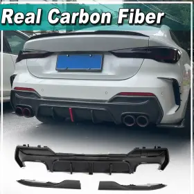 440i Top-carbon-88 569807688769 Fit For Bmw G22 G23 430i M Sport Real Rear Bumper Diffuser Lip With Led