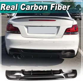 Adbme820605 Top-carbon-88 Fit For Bmw E82 125i 135i M Sport 2007-13 Real Rear Bumper Lip Diffuser