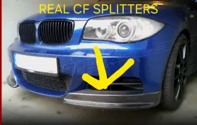 Adbme820611 Top-carbon-88 For Bmw E82 135i 128i M Sport 2007-13 Real Front Splitter Corner Side Lip