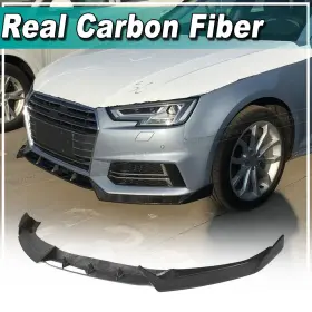 Adxm263 Top-carbon-88 Real Front Bumper Lip Spoiler Fit For Audi A4 B9 Sline S4 Sedan 2017-19