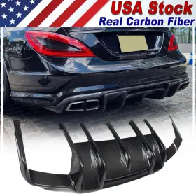 Adxp764 Top-carbon-88 For Benz W218 Cls550 Cls63 2012-2014 Real Fiber Rear Bumper Diffuser Lip