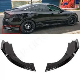 Tl161381s0412 Top-liftsupport 2x Rear Bumper Lip For Honda Civic 2016-2018 Splitters Winglet Aprons Side Skirt